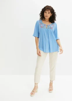 Best Túnica arrugada de viscosa suave Mujer Camisas Y Blusas