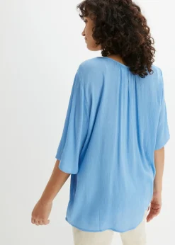 Túnica arrugada de viscosa suave Mujer Camisas Y Blusas