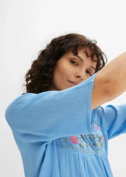 Túnica arrugada de viscosa suave Mujer Camisas Y Blusas