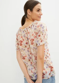 Online Túnica con escote bañera Mujer Camisas Y Blusas