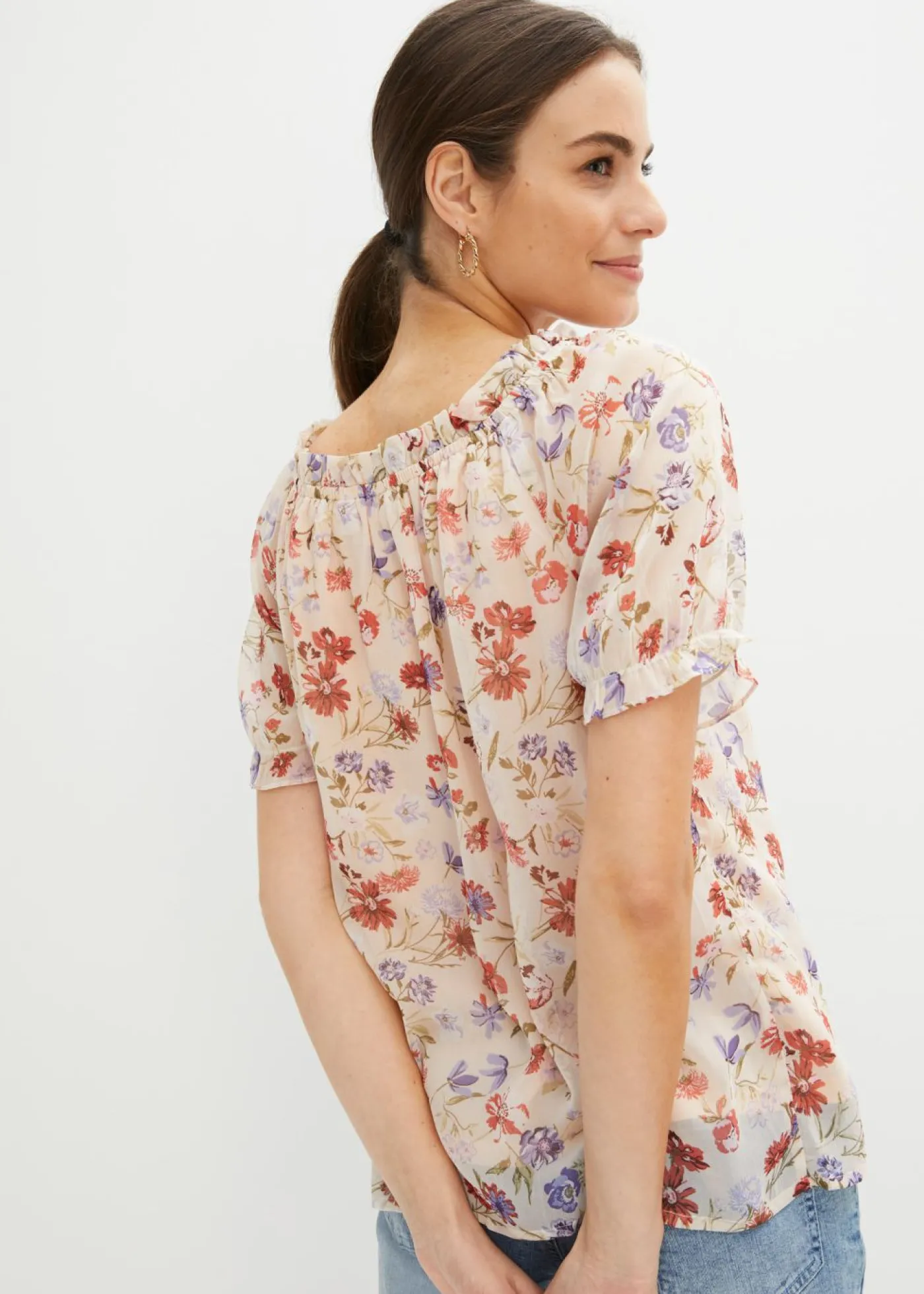 Online Túnica con escote bañera Mujer Camisas Y Blusas