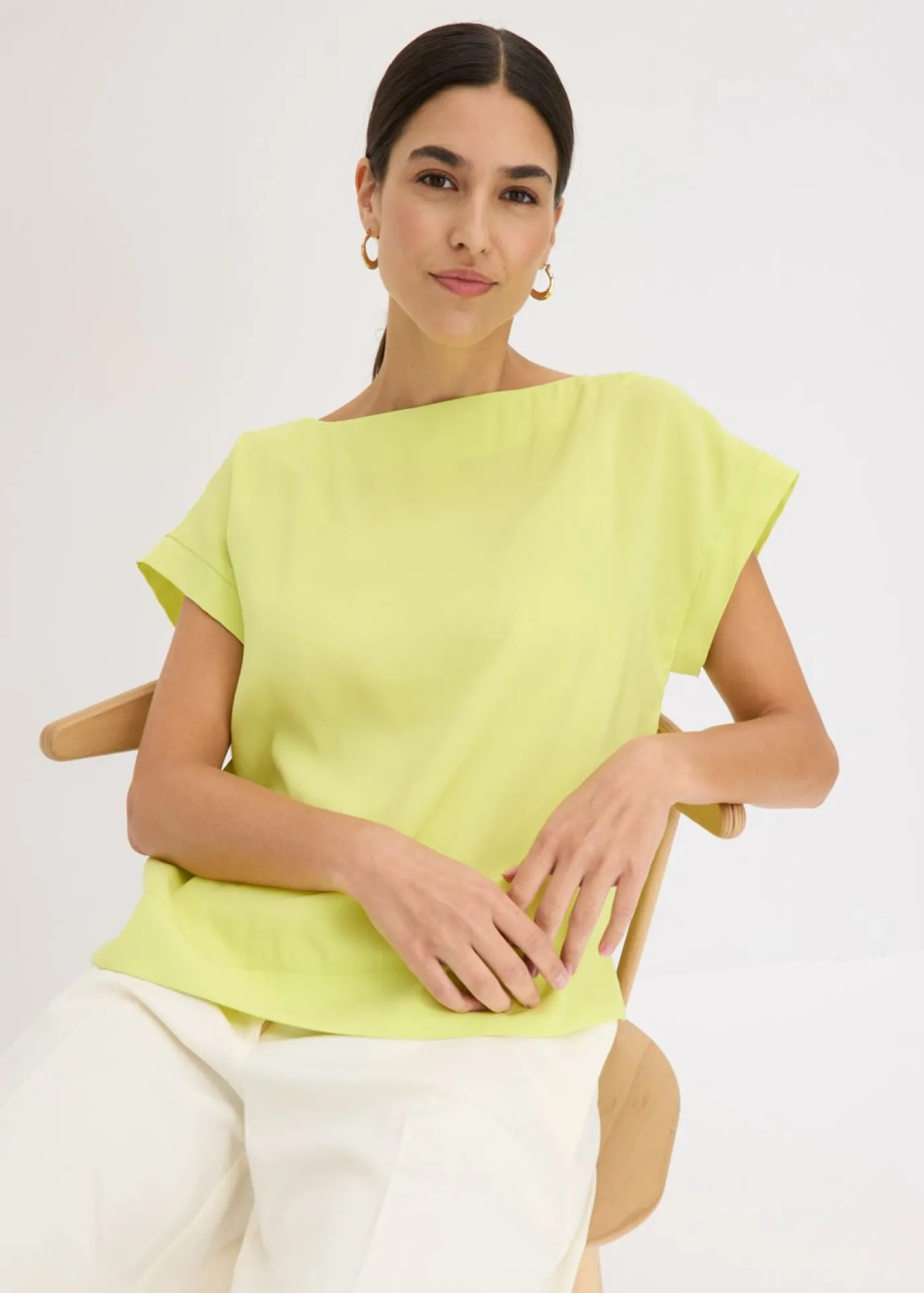 Túnica con escote barco Mujer Camisas Y Blusas