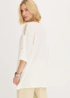 New Túnica con estructura y cinta de encaje Mujer Camisas Y Blusas