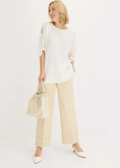 New Túnica con estructura y cinta de encaje Mujer Camisas Y Blusas