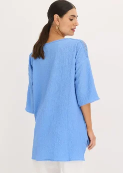 Túnica con estructura y cinta de encaje Mujer Camisas Y Blusas