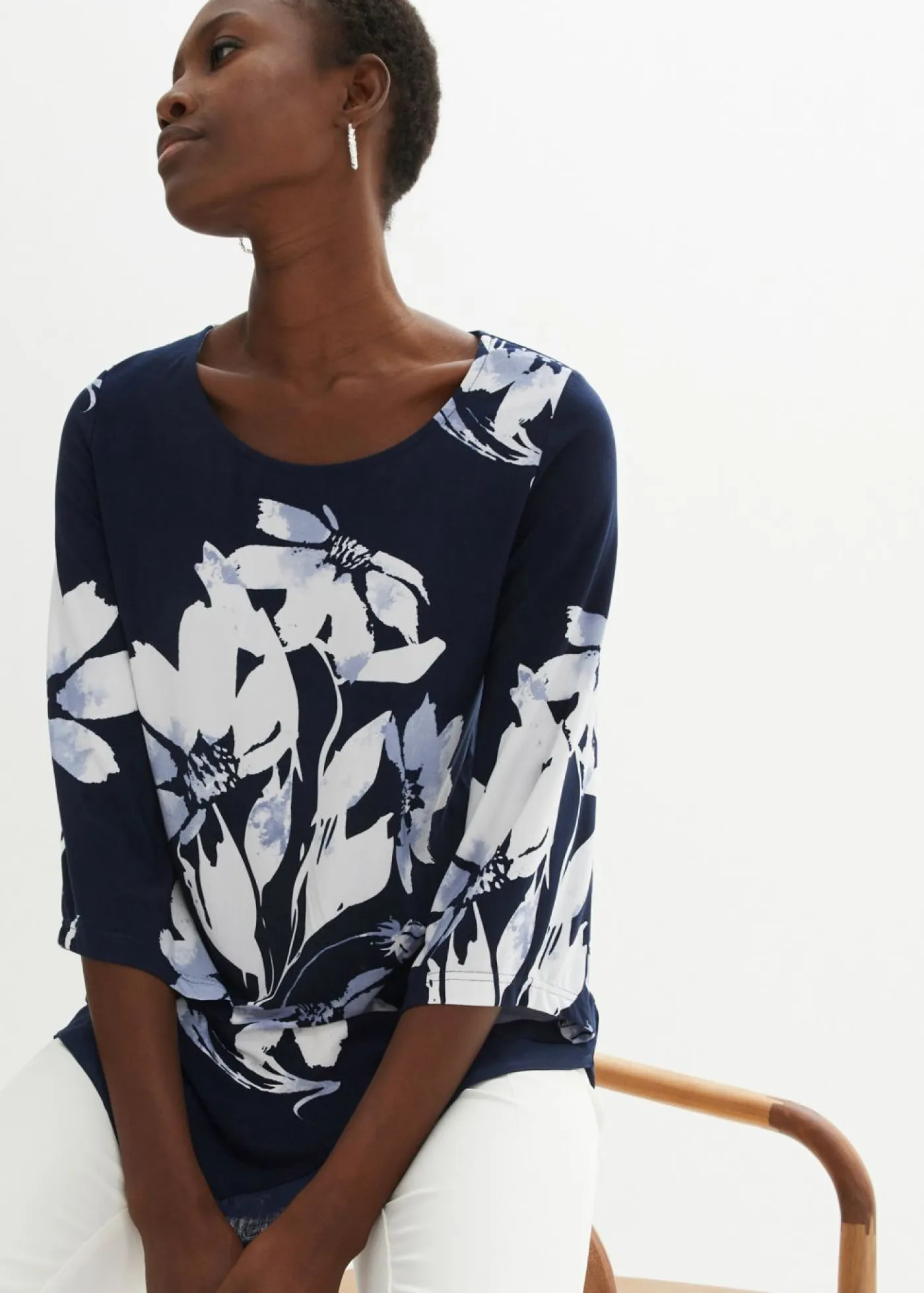 New Túnica con patrón de flores Mujer Camisetas