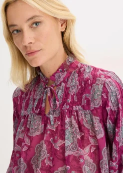 Outlet Túnica de gasa con patrón paisley Mujer Camisas Y Blusas