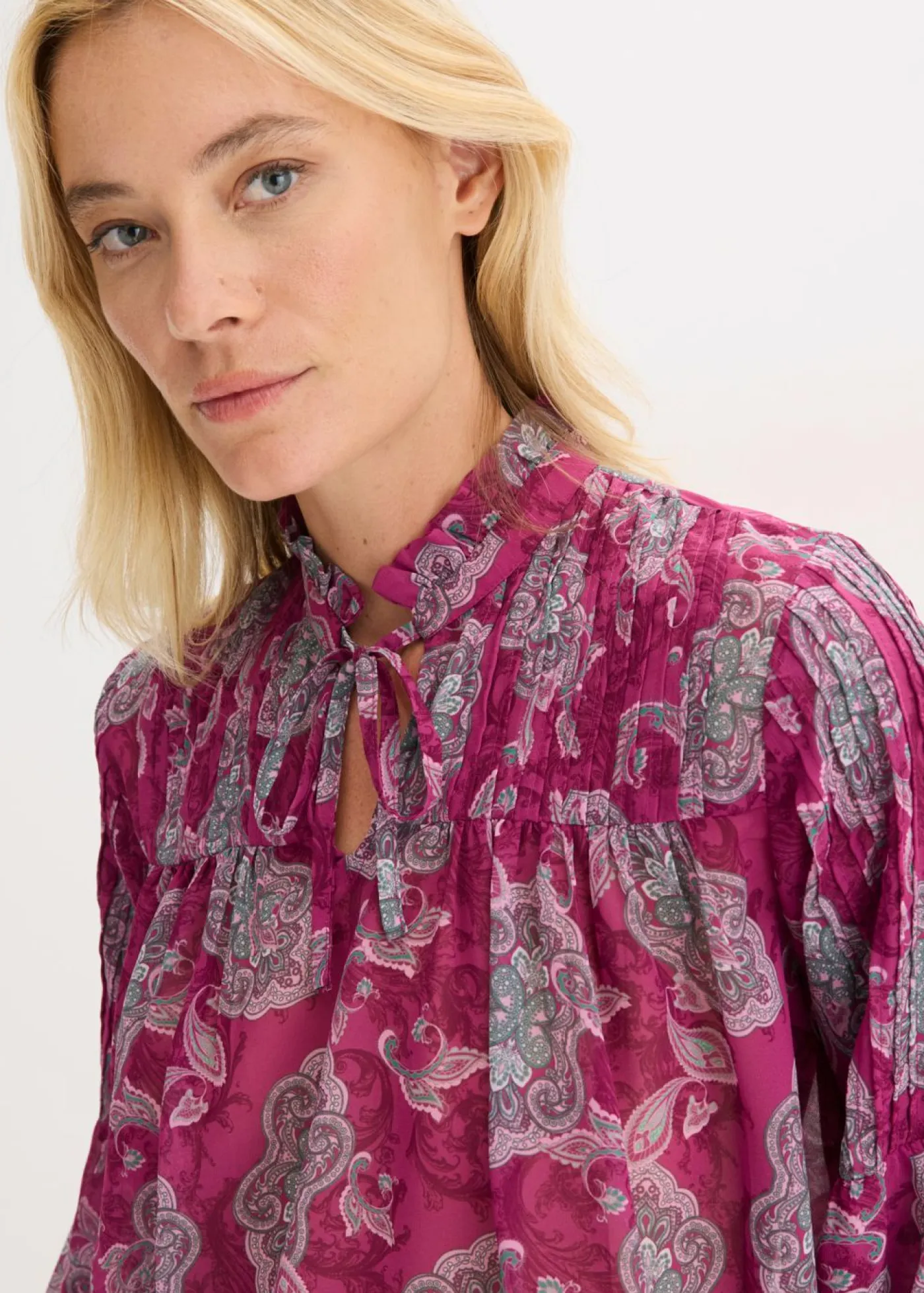 Outlet Túnica de gasa con patrón paisley Mujer Camisas Y Blusas