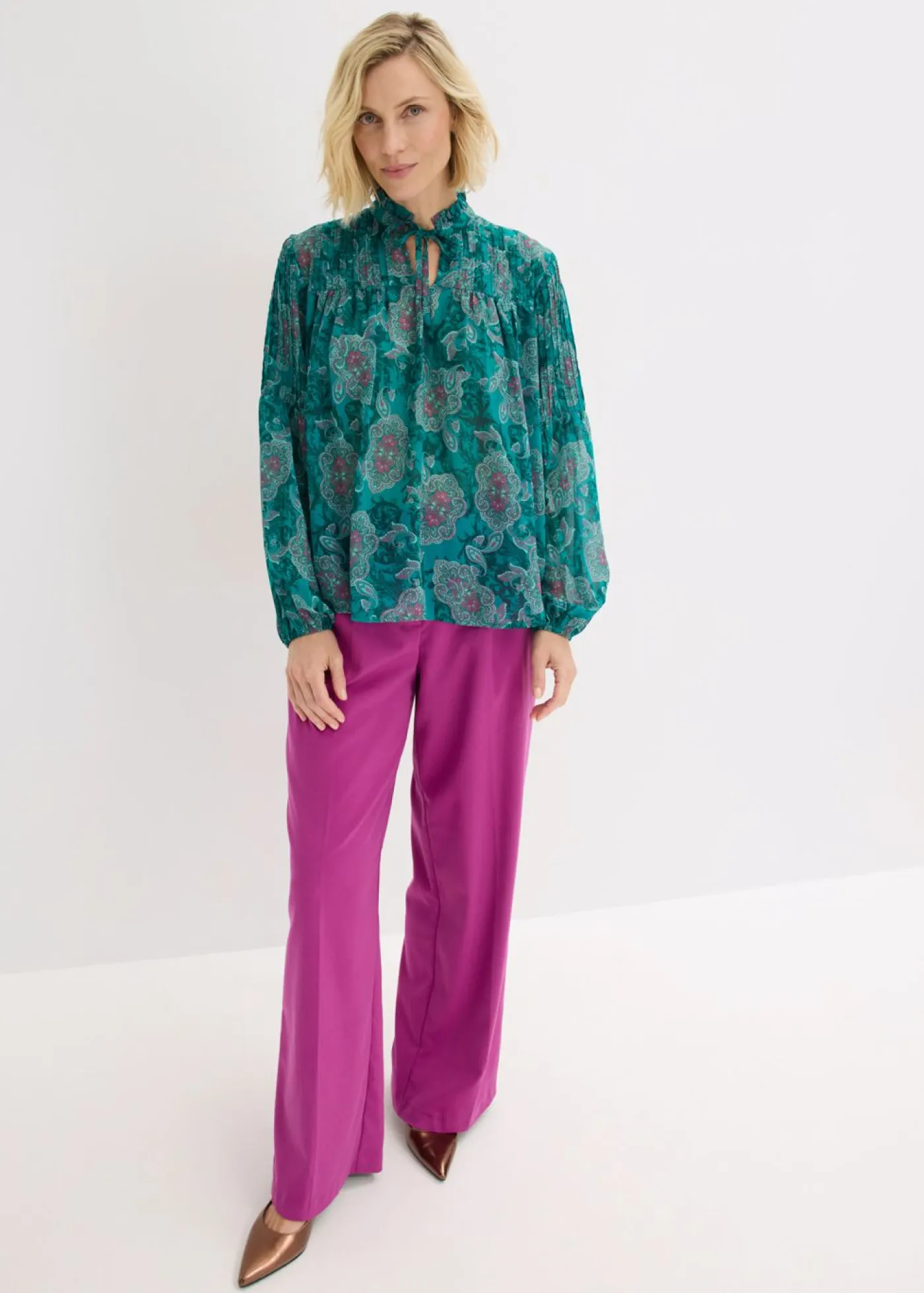 Online Túnica de gasa con patrón paisley Mujer Camisas Y Blusas