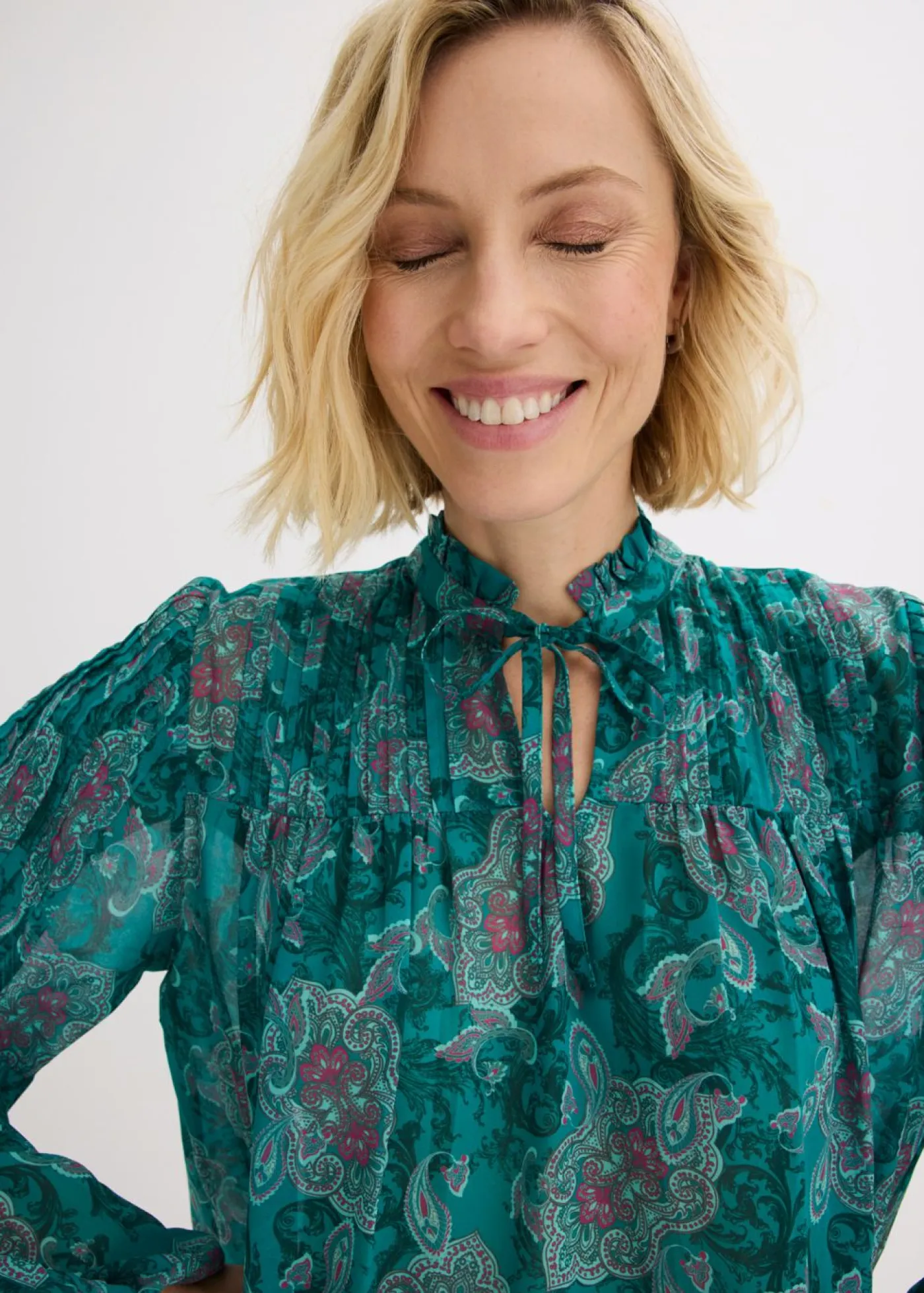Online Túnica de gasa con patrón paisley Mujer Camisas Y Blusas