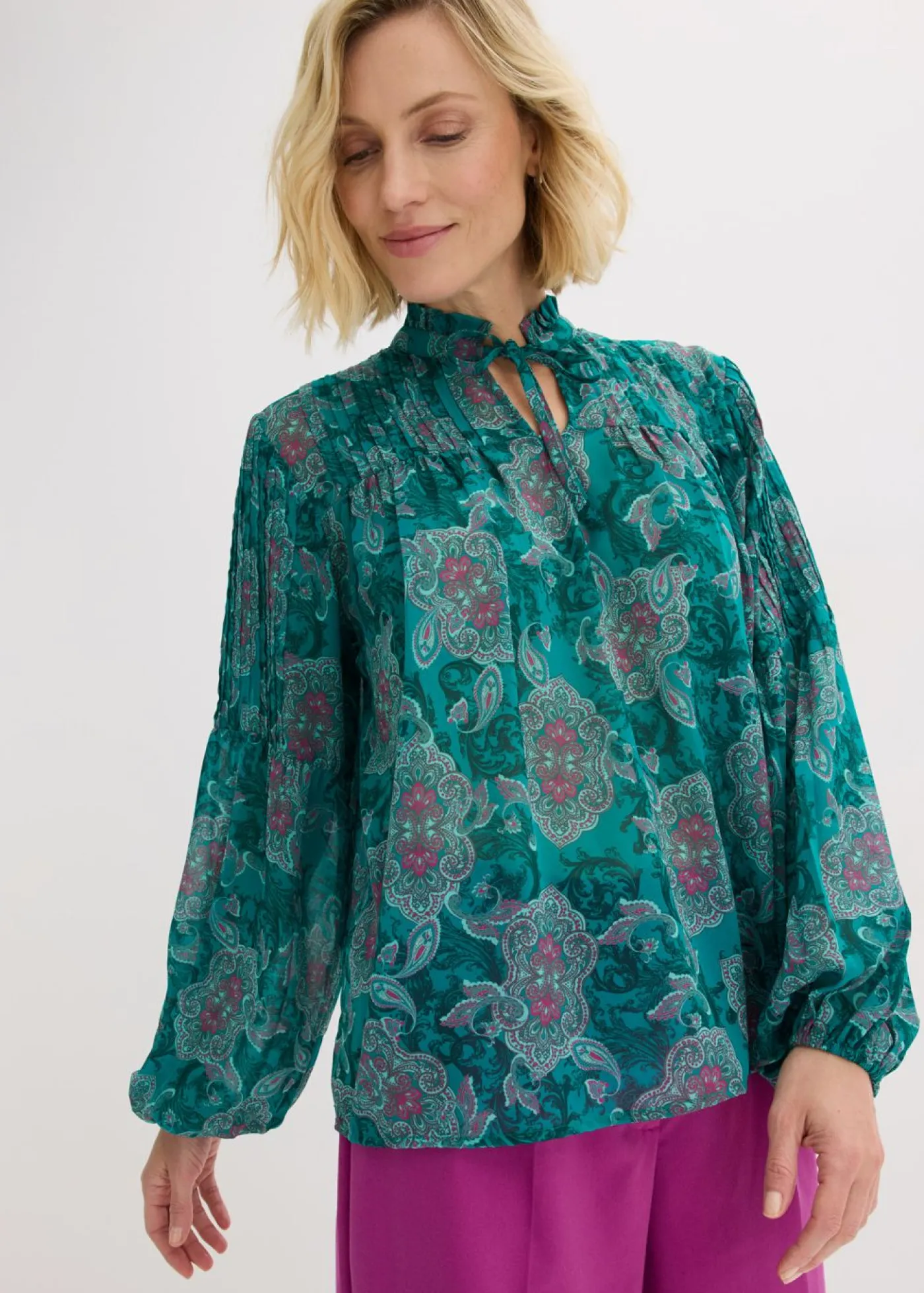 Online Túnica de gasa con patrón paisley Mujer Camisas Y Blusas