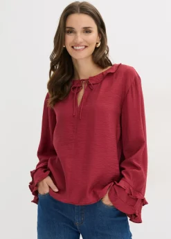 Túnica de mezcla de viscosa fina Mujer Camisas Y Blusas