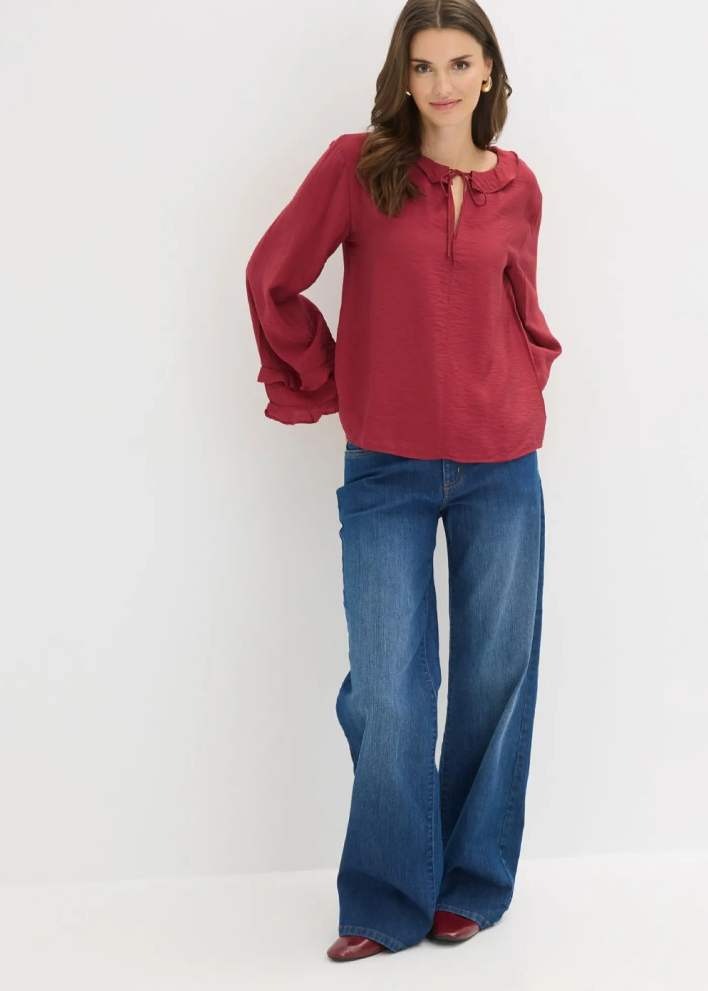 Túnica de mezcla de viscosa fina Mujer Camisas Y Blusas