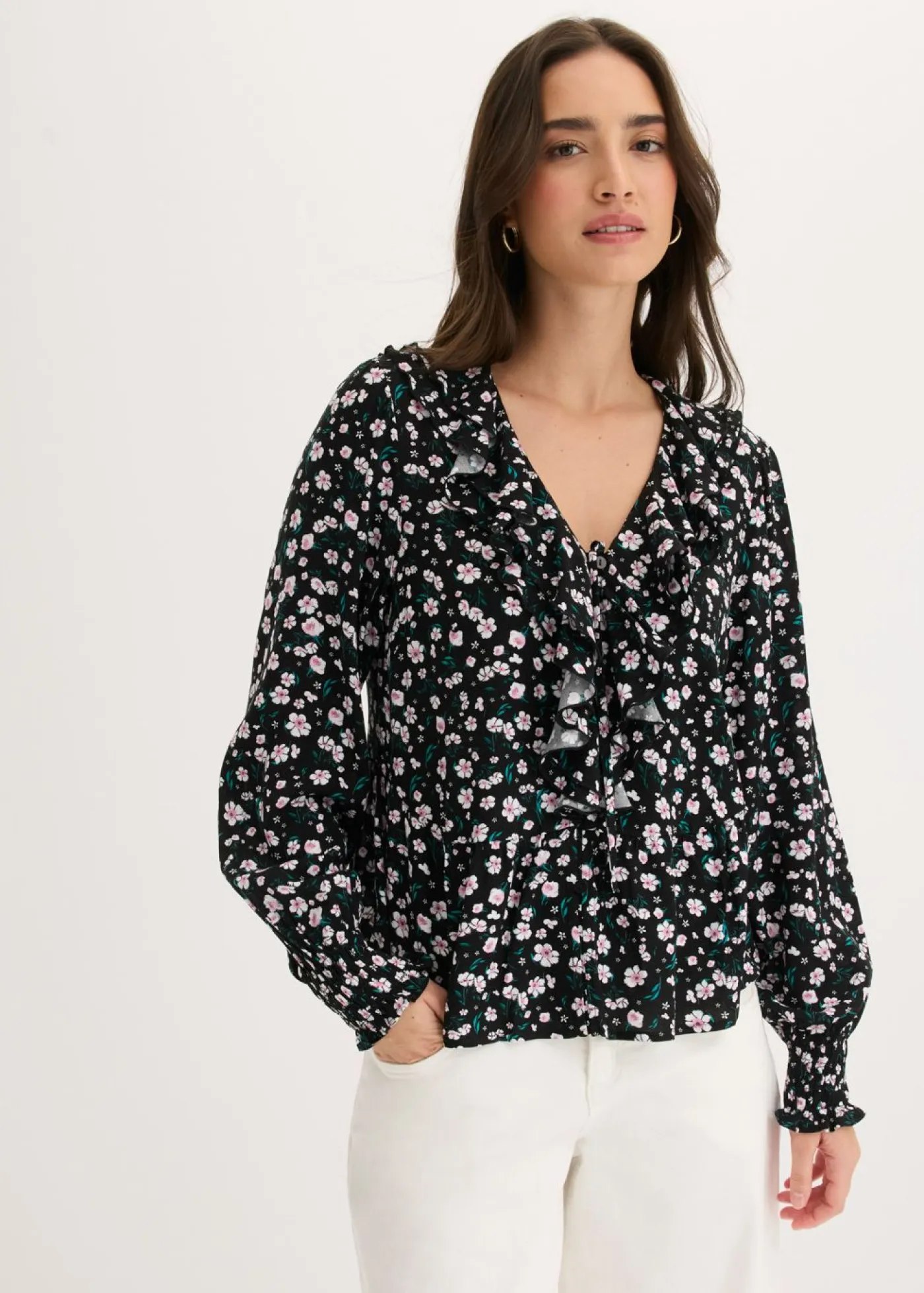 Túnica de mezcla de viscosa fina Mujer Camisas Y Blusas|Novedades