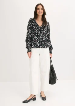 Túnica de mezcla de viscosa fina Mujer Camisas Y Blusas|Novedades