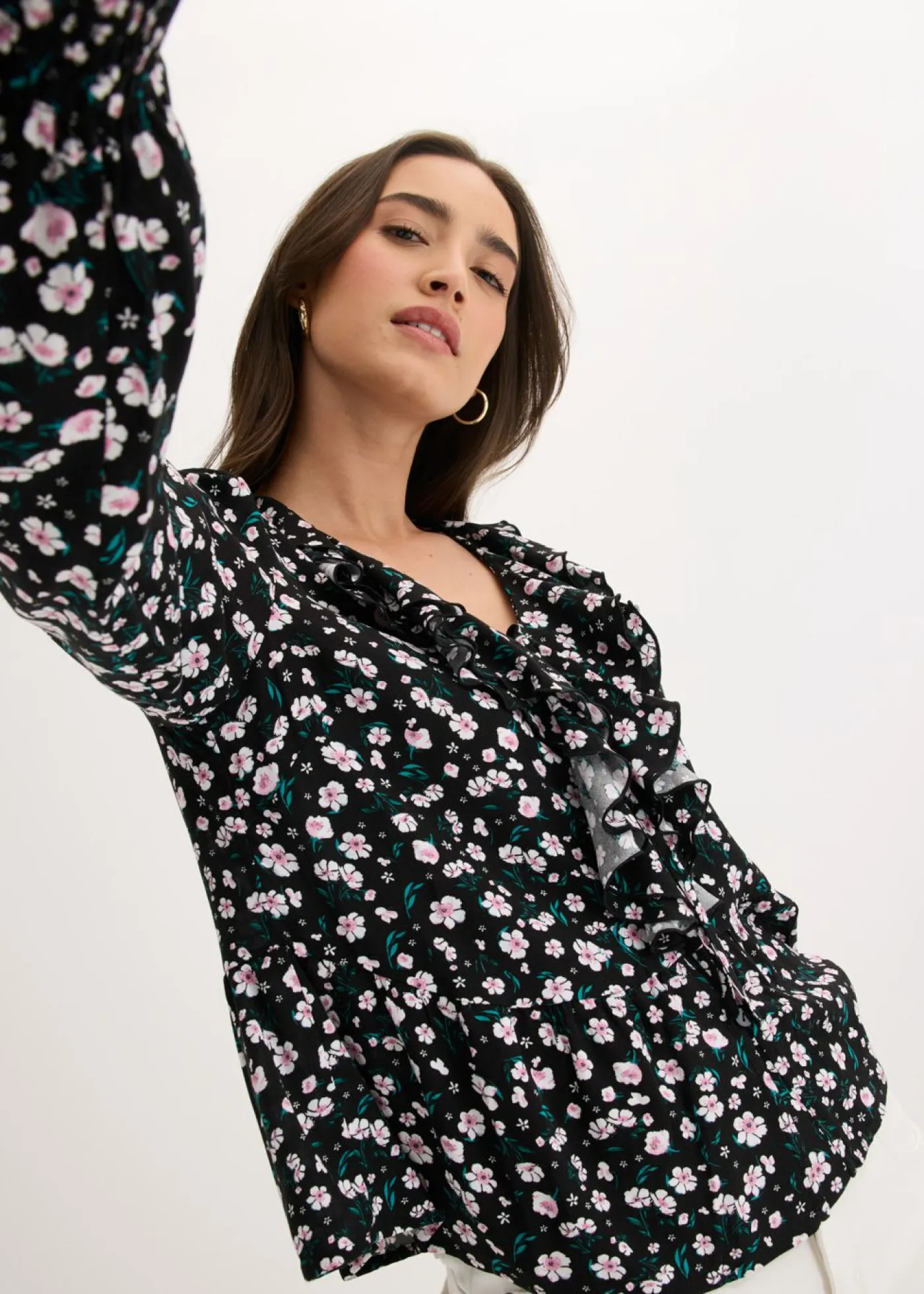 Túnica de mezcla de viscosa fina Mujer Camisas Y Blusas|Novedades