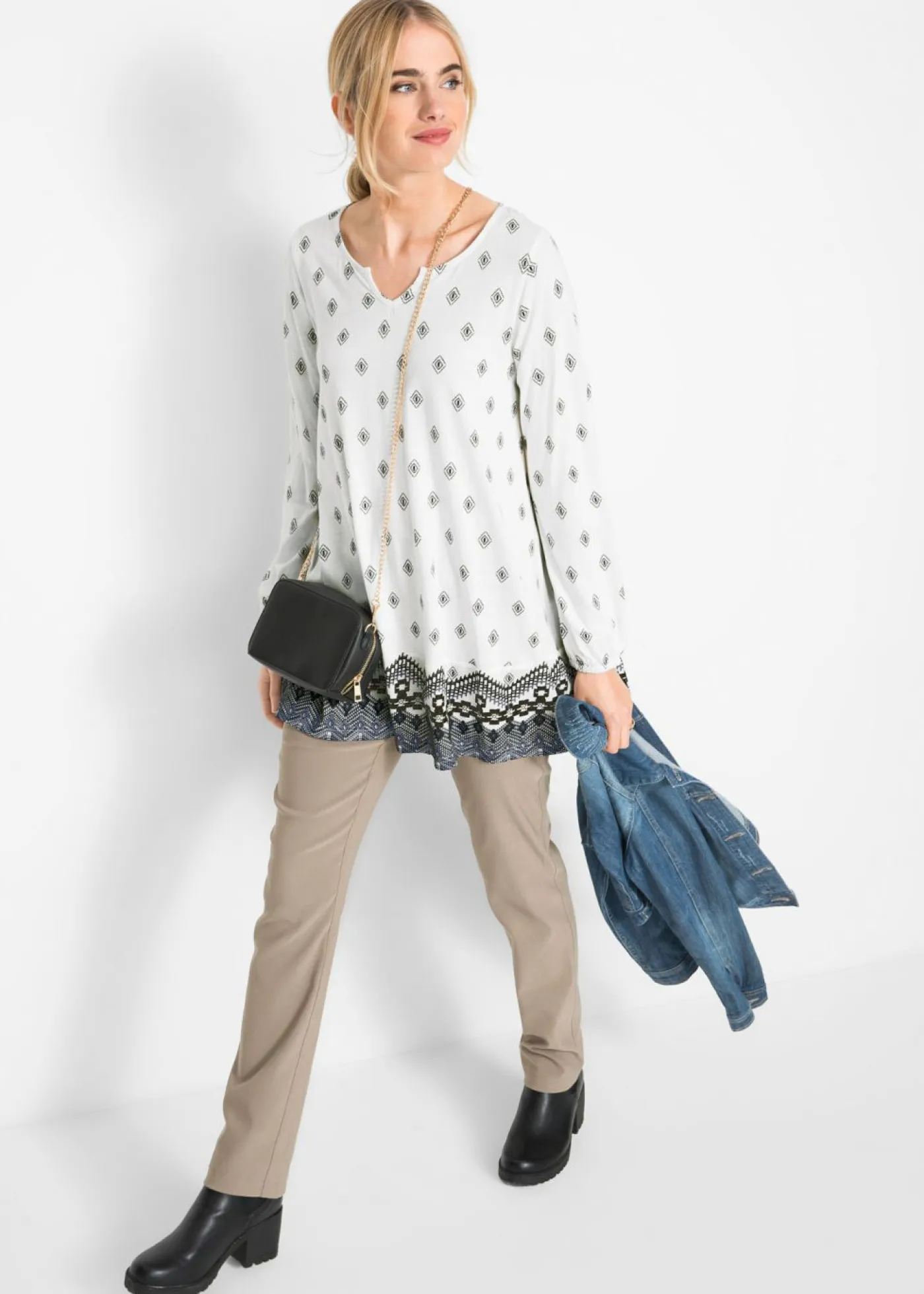 Discount Túnica de mezcla de viscosa y algodón Mujer Camisas Y Blusas