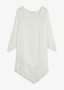 Outlet Túnica de playa con encaje de viscosa Mujer Ropa De Playa|Camisas Y Blusas