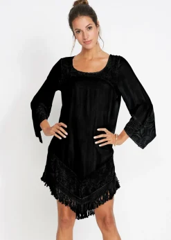Hot Túnica de playa con encaje de viscosa Mujer Ropa De Playa|Camisas Y Blusas