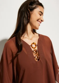 Online Túnica de playa de gasa ligera Mujer Ropa De Playa|Novedades