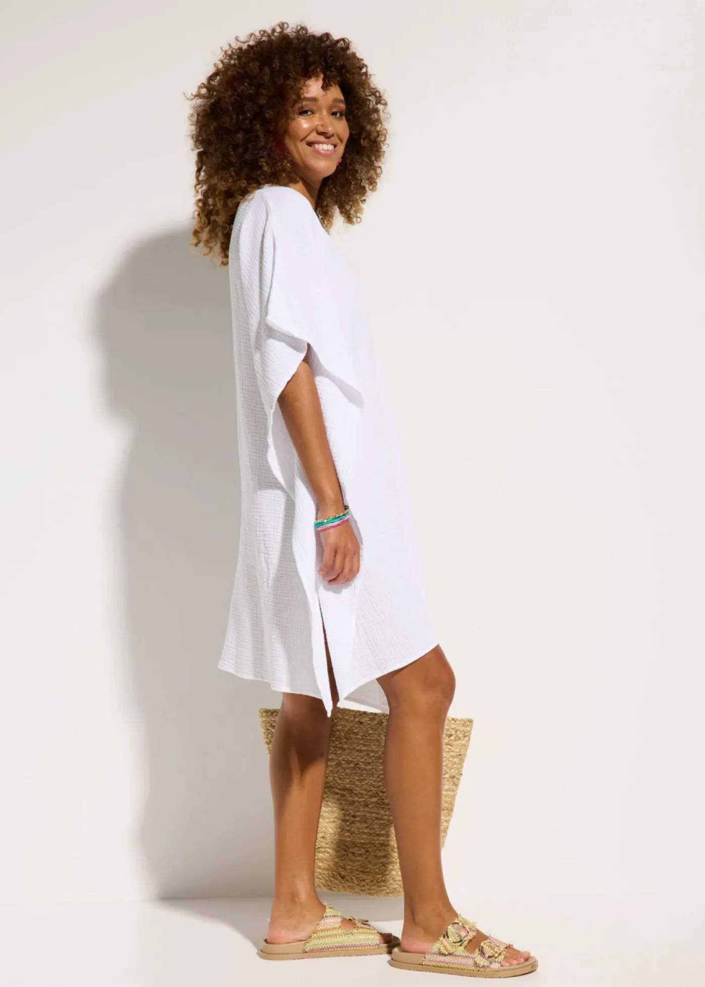 Online Túnica de playa de muselina vaporosa Mujer Ropa De Playa|Vestidos