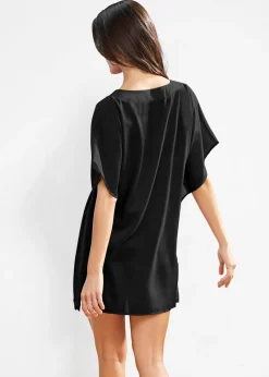 Outlet Túnica de playa transparente con escote en V Mujer Ropa De Playa|Camisas Y Blusas