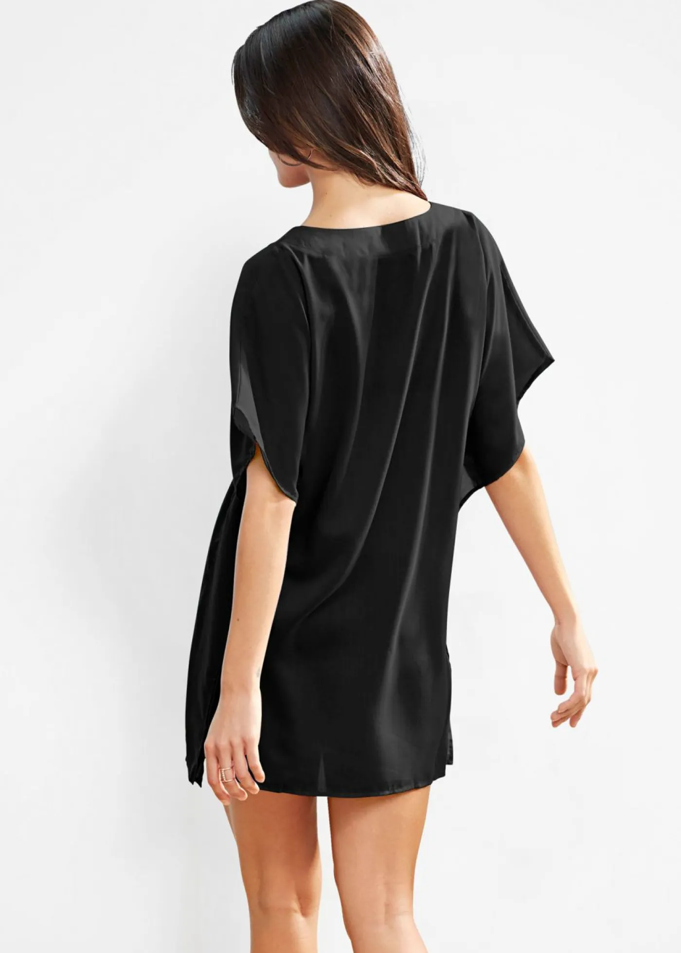 Outlet Túnica de playa transparente con escote en V Mujer Ropa De Playa|Camisas Y Blusas