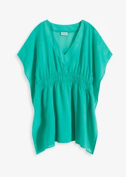 Sale Túnica de playa transparente con escote en V Mujer Ropa De Playa|Camisas Y Blusas