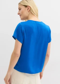 New Túnica de satén fino Mujer Camisas Y Blusas|Novedades