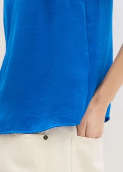 New Túnica de satén fino Mujer Camisas Y Blusas|Novedades