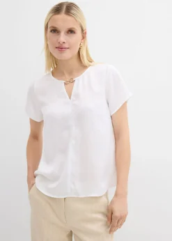 Túnica de satén fino Mujer Camisas Y Blusas|Novedades