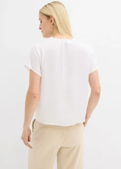 Túnica de satén fino Mujer Camisas Y Blusas|Novedades