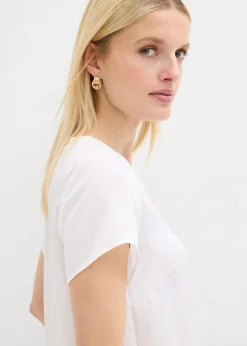 Túnica de satén fino Mujer Camisas Y Blusas|Novedades