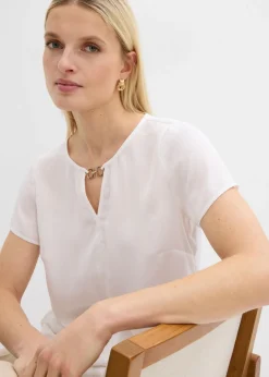 Túnica de satén fino Mujer Camisas Y Blusas|Novedades