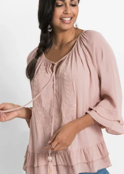 Túnica de viscosa suave Mujer Camisas Y Blusas
