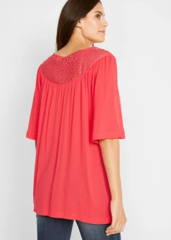Hot Túnica larga con efecto arrugado media manga Mujer Camisas Y Blusas