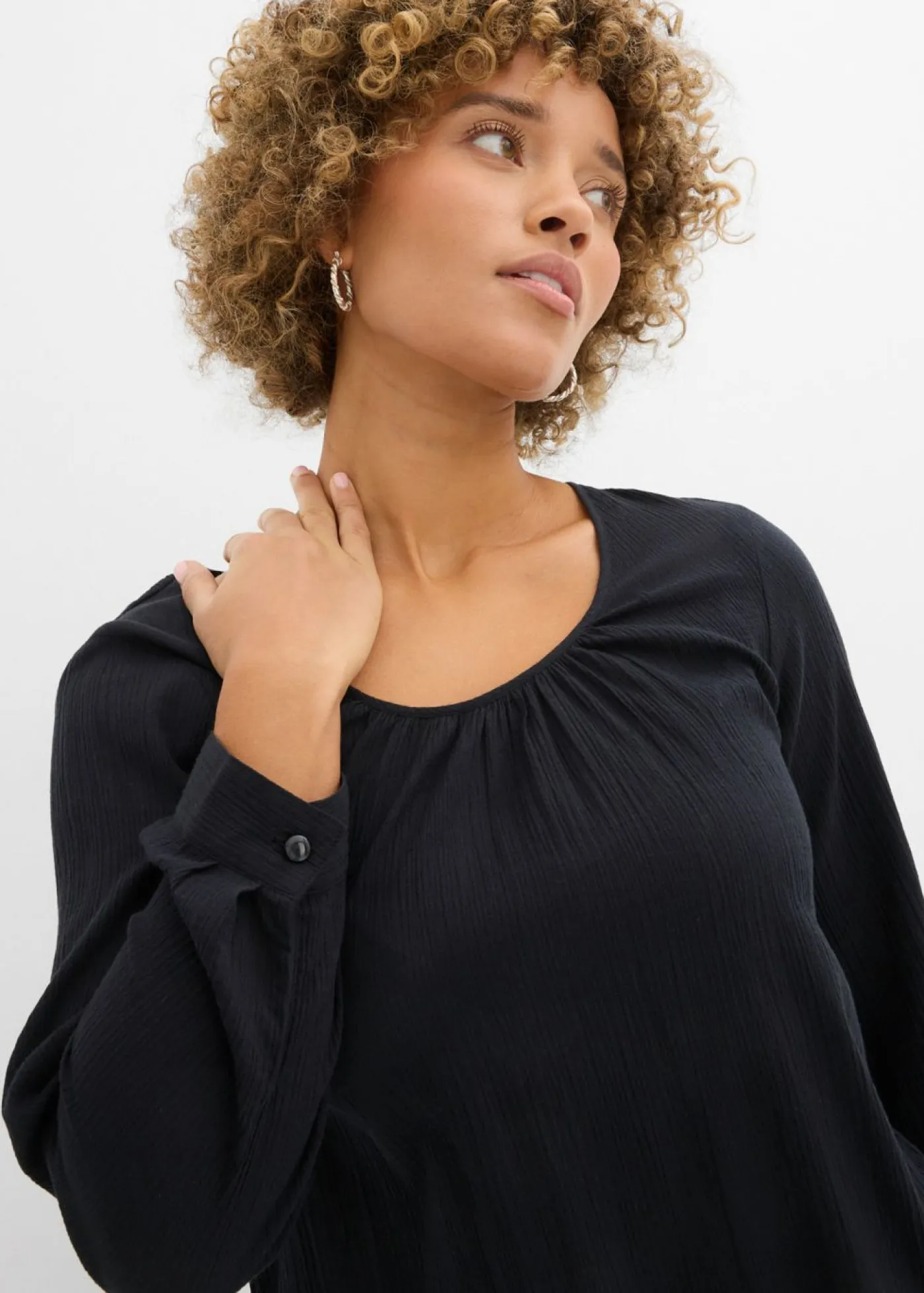 Clearance Túnica larga de algodón Mujer Camisas Y Blusas|Novedades