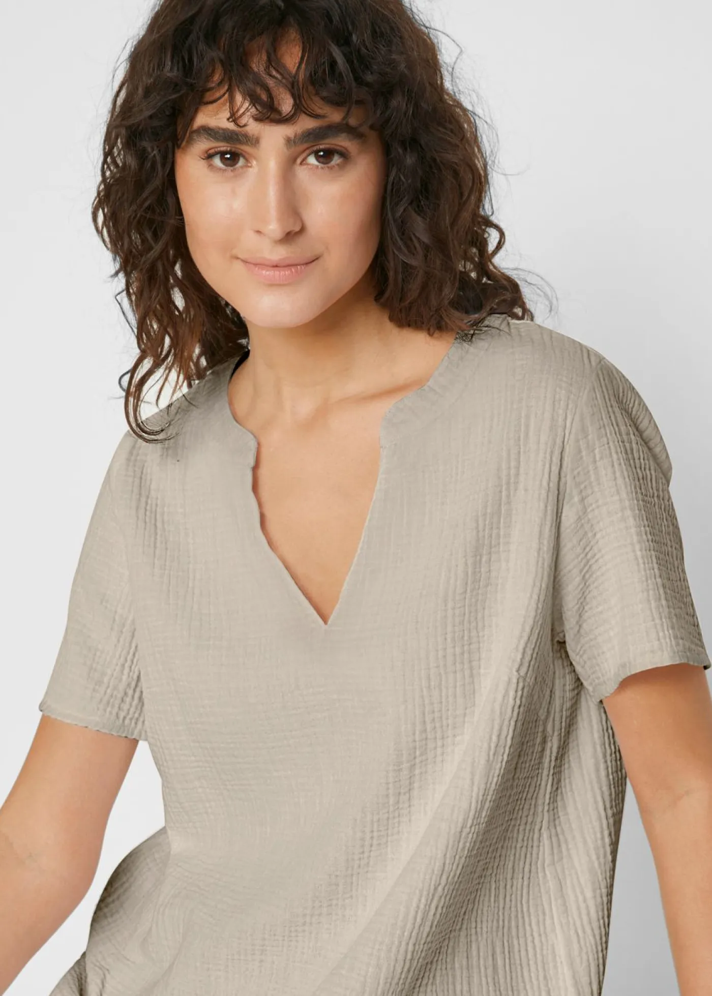 Hot Túnica larga de muselina de algodón puro Mujer Camisas Y Blusas