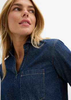 Sale Túnica vaquera de algodón orgánico puro Mujer Camisas Y Blusas