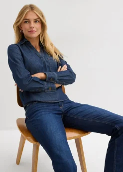 Sale Túnica vaquera de algodón orgánico puro Mujer Camisas Y Blusas