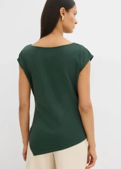 Best Top asimétrico de cómodo tejido de neopreno Mujer Esenciales|Camisetas