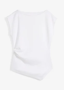 New Top asimétrico de cómodo tejido de neopreno Mujer Esenciales|Camisetas