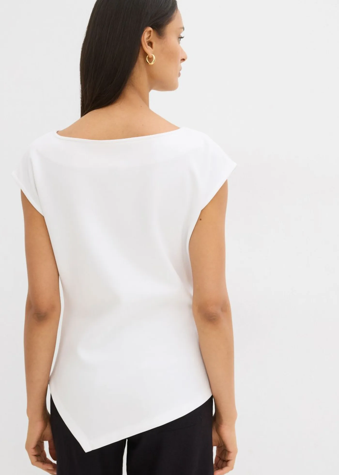 New Top asimétrico de cómodo tejido de neopreno Mujer Esenciales|Camisetas