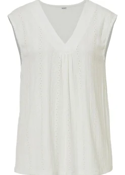 Top con bordado calado Mujer Camisetas|Novedades