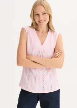 Hot Top con bordado calado Mujer Camisetas|Novedades
