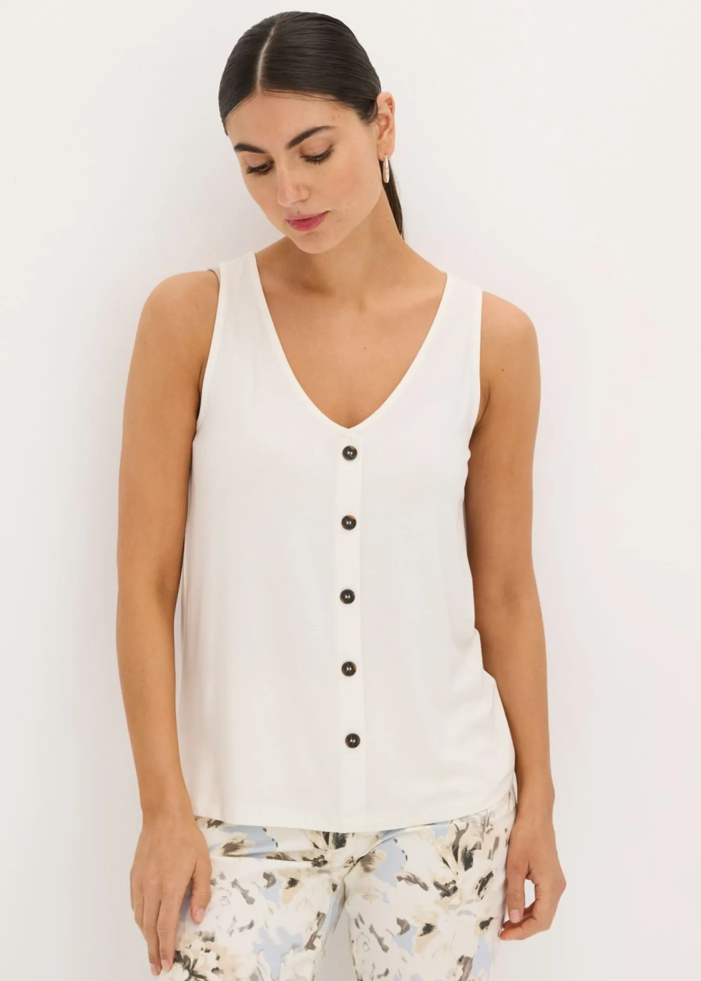 New Top con botones Mujer Camisetas