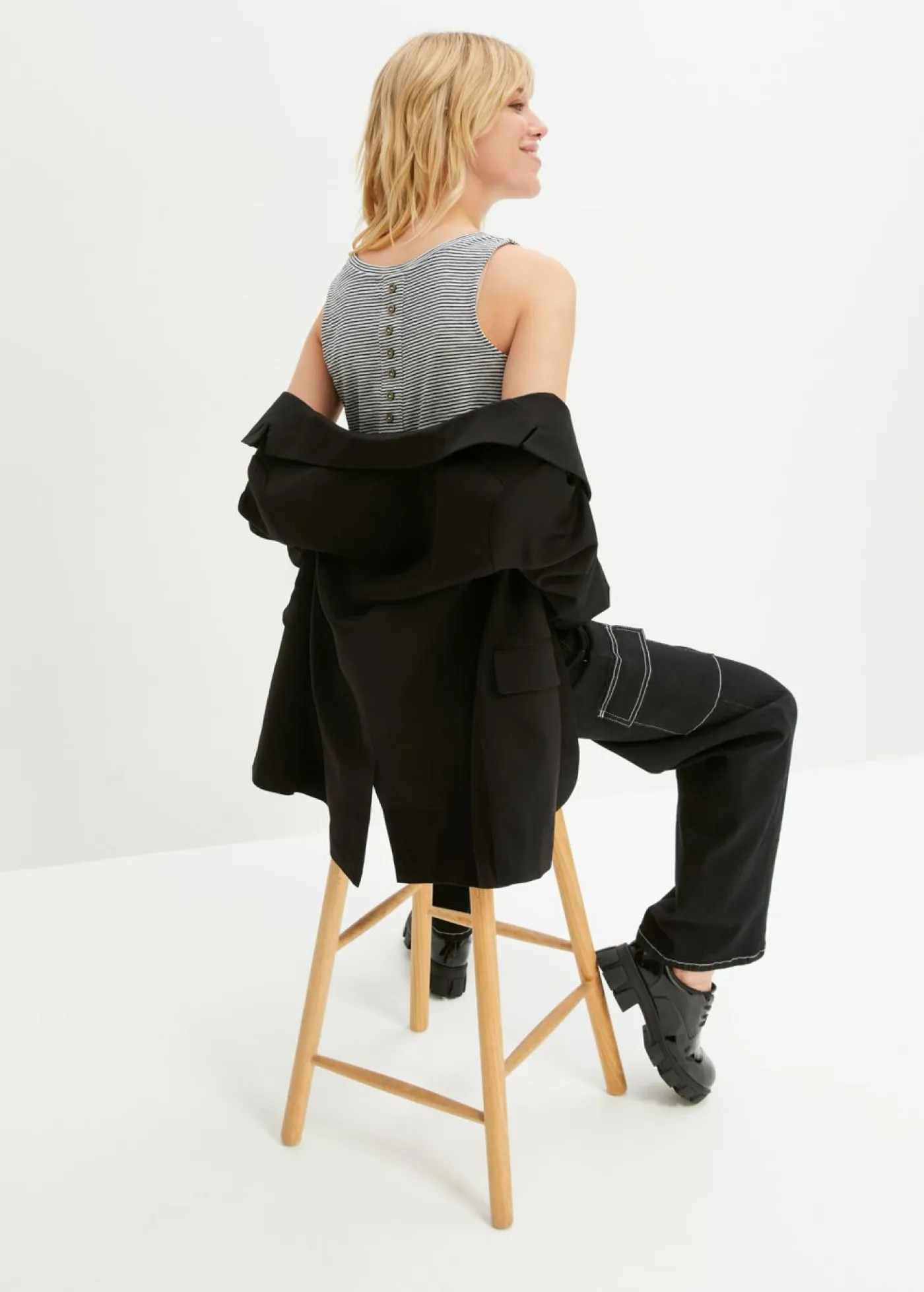 Sale Top con botones en la espalda Mujer Camisetas