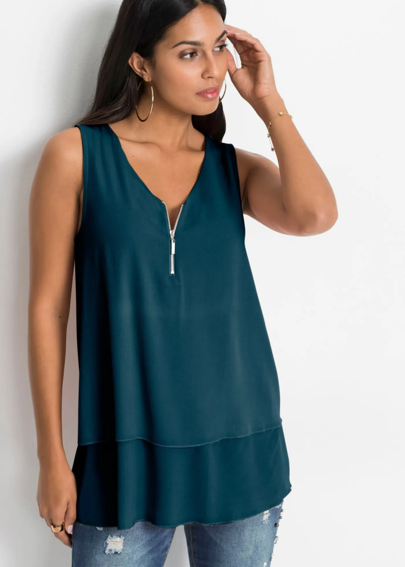 Discount Top con cremallera Mujer Camisas Y Blusas|Camisetas
