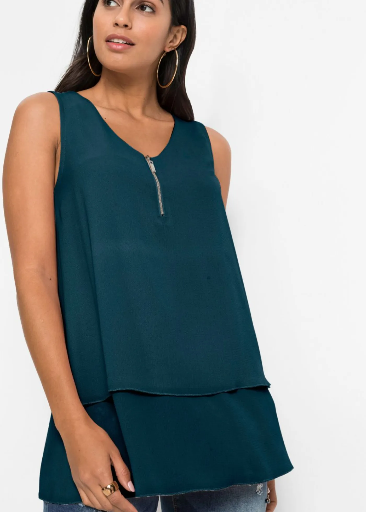 Discount Top con cremallera Mujer Camisas Y Blusas|Camisetas