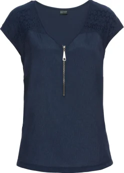Top con hombros de encaje Mujer Camisetas